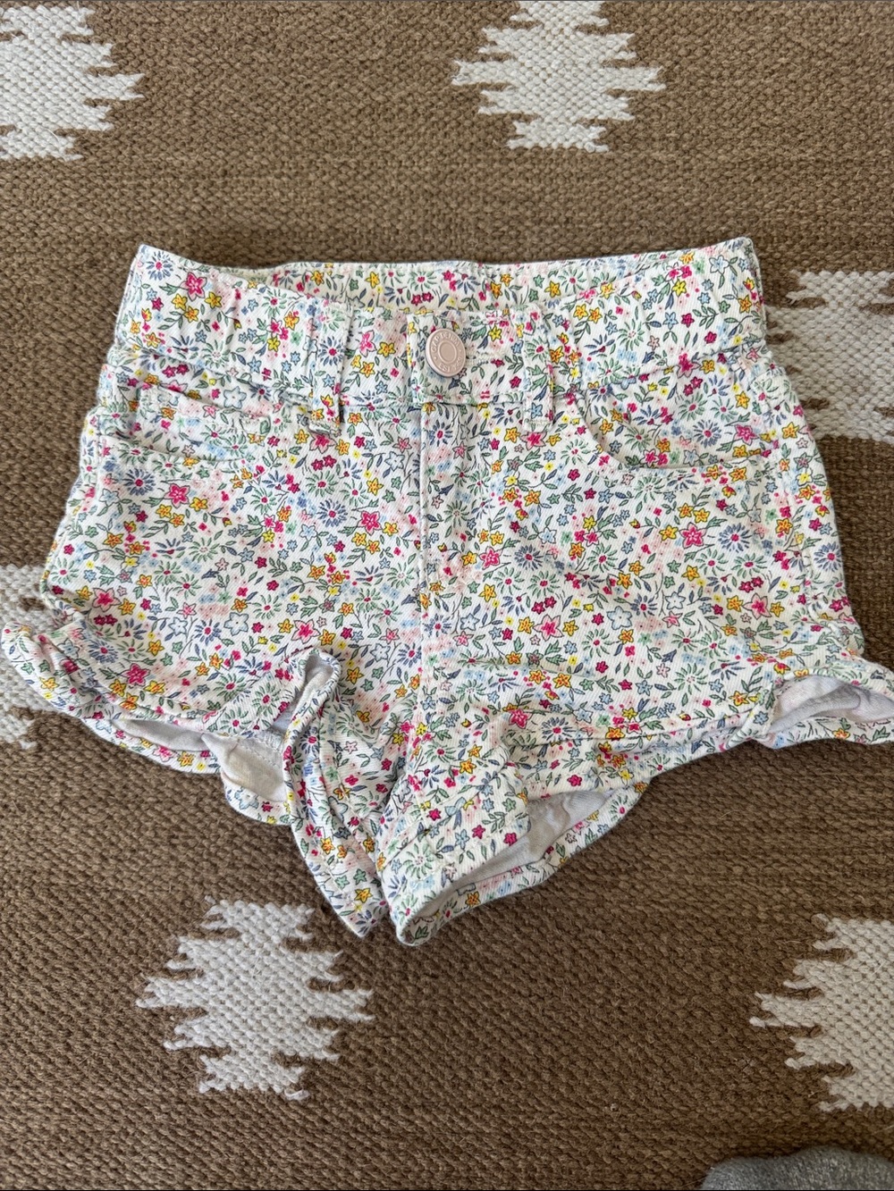 GAP White Floral Denim Shorts